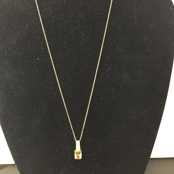 YELLOW APATITE & WHITE ZIRCON 18K/SILVER PEN/CHAIN - Picture 8 of 8